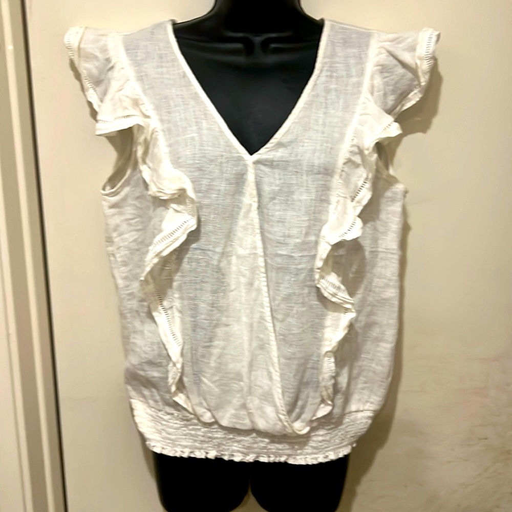 🔥CLOUDY WHITE LAYERED RUFFLE FLARE TOP